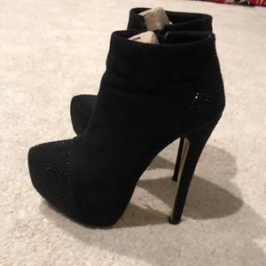 Bebe high heel suede booties size 5-5.5